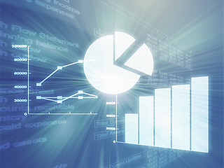 Image showing Spreadsheet business charts illustration