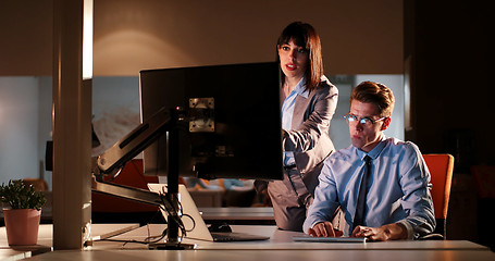 Image showing young designers in the night office