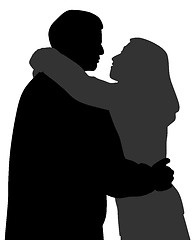 Image showing Couple hugging and talking