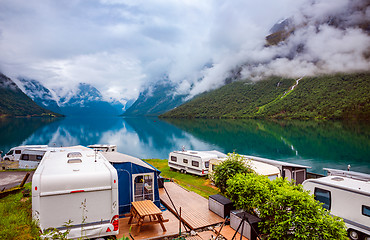 Image showing Family vacation travel RV, holiday trip in motorhome