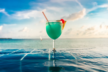 Image showing Cocktail near the swimming pool