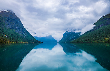 Image showing lovatnet lake Beautiful Nature Norway.