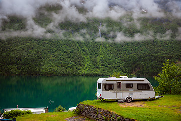 Image showing Family vacation travel RV, holiday trip in motorhome