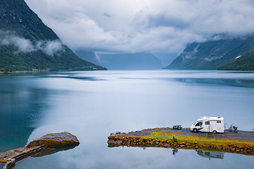 Image showing Family vacation travel RV, holiday trip in motorhome