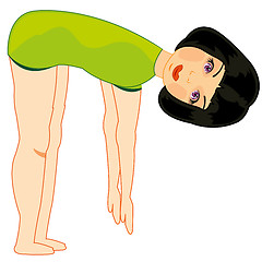 Image showing Vector illustration of the girl gymnast on white background