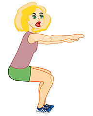 Image showing Vector illustration of the young girl doing gymnastic exercise