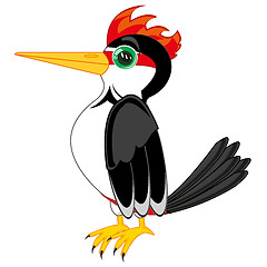 Image showing Vector illustration of the bird woodpecker cartoon