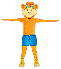 Image showing Cartoon animal gymnast on white background is insulated