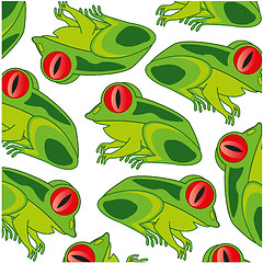 Image showing Vector illustration of the cartoon of the frog decorative pattern