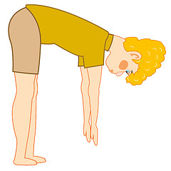 Image showing Teenager does exercises on white background is insulated