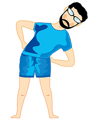 Image showing Vector illustration men bespectacled doing atheletics.White background