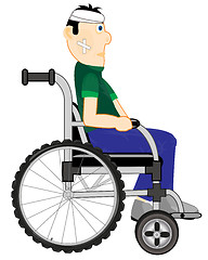 Image showing Man in wheelchairs on white background is insulated