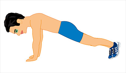 Image showing Vector illustration of the young person push up