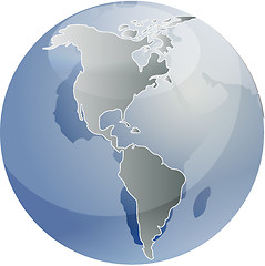 Image showing Map of the Americas on globe  illustration