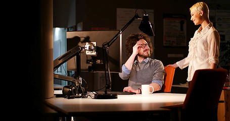 Image showing young designers in the night office