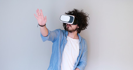 Image showing Man using headset of virtual reality