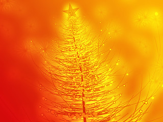 Image showing Sparkly christmas tree illustration