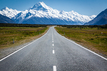 Image showing Scenic road to Mount Cook