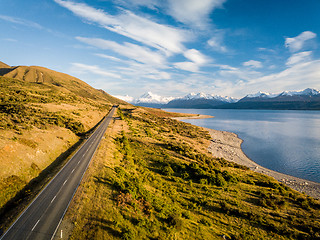 Image showing Scenic road by Lake Pukaki