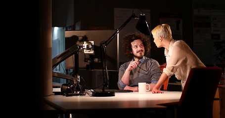 Image showing young designers in the night office