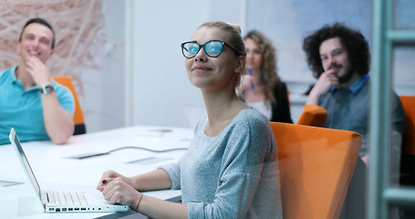 Image showing Startup Business Team At A Meeting at modern office building