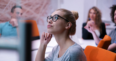 Image showing Startup Business Team At A Meeting at modern office building