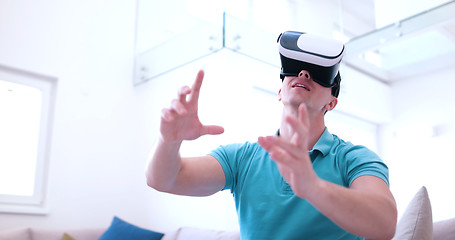 Image showing man using VR-headset glasses of virtual reality