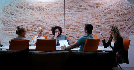 Image showing Startup Business Team At A Meeting at modern office building