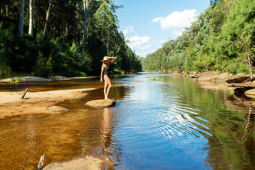 Image showing Enjoying the tranquil waters of the Grose River Blue Mountains,