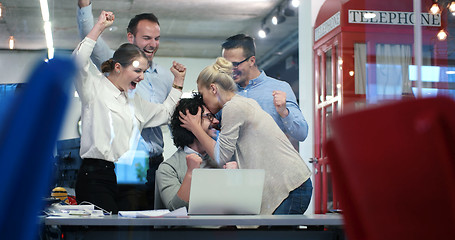 Image showing Startup Business Team At A Meeting at modern office building