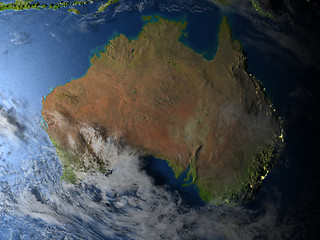 Image showing Australia at night on planet Earth