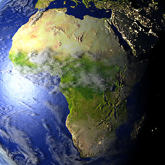 Image showing Africa on realistic model of Earth