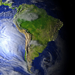 Image showing South America on realistic model of Earth