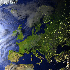 Image showing Europe on realistic model of Earth