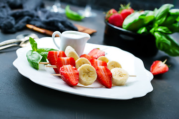 Image showing banana with strawberry