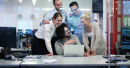 Image showing Startup Business Team At A Meeting at modern office building