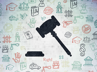 Image showing Law concept: Gavel on Digital Data Paper background