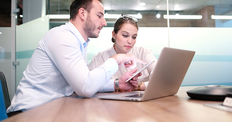 Image showing Business People Working With laptop in office