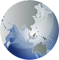 Image showing Map of Asia on globe  illustration