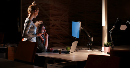 Image showing young designers in the night office