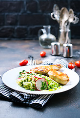 Image showing chicken with salad