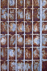 Image showing Rusted old melal door texture.