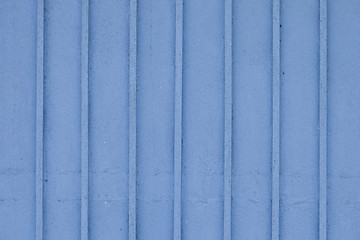 Image showing Wooden blue painted striped plank wall.