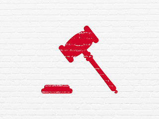 Image showing Law concept: Gavel on wall background