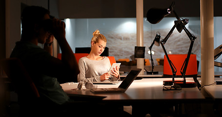 Image showing young designers in the night office