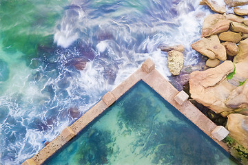 Image showing Coogee Ocean Rock Pool top down view