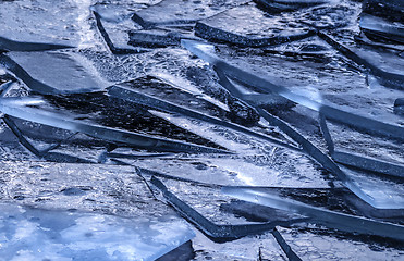 Image showing cracked ice on the river 