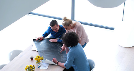 Image showing Startup Business Team At A Meeting at modern office building