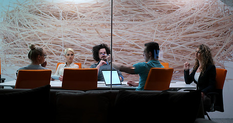 Image showing Startup Business Team At A Meeting at modern office building