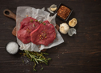 Image showing fresh raw beaf steak meat